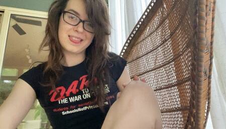 Smoking a cig with my tits out