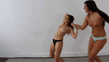 Holds and Humiliation: 2-in-1 Classic Duo, topless female pro style mat wrestling Feat Maci Wilde, Keri Spectrum, Sadie Holmes & Cali Logan