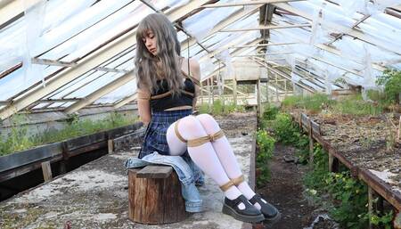 Sarah_Bondage in an abandoned greenhouse_Part 1