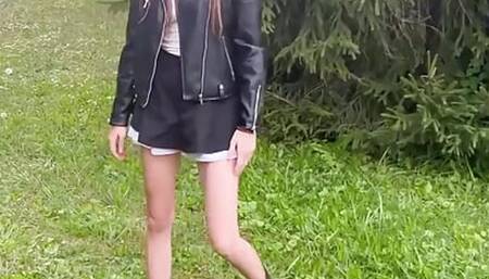 pickup meeting my 18 year old wife in the park, public blowjob, sex in the park, amateur
