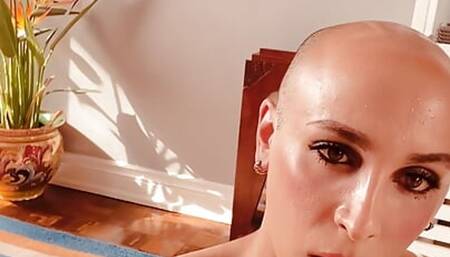 Bald Tranny in Lingerie
