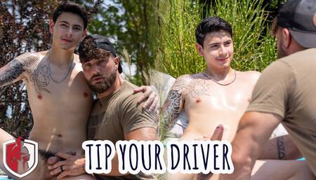 Cum Here Boy - Tip Your Driver - Heath Halo finds Jay Angelo Naked While Delivering Food, Jay Can Only Tip with his Dick & Hole