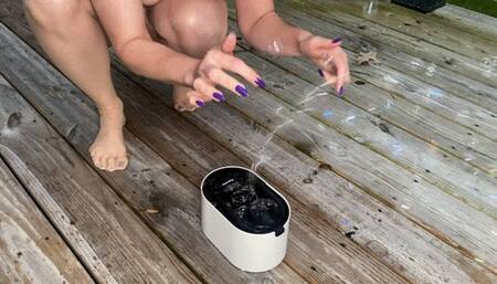 Pop Goes the Bubbles: Melody Mynx and Kim Chi Play in Bubbles in Lingerie