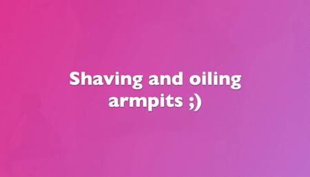 Ebony armpit fetish oiling & shaving