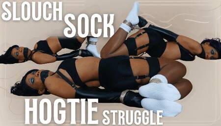 Slouch Sock Hogtie Struggle: HOSIERY AND SLOUCH SOCKS HOGTIE IN 4K