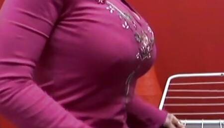 Mature blonde babe with huge boobs saduced this young stud