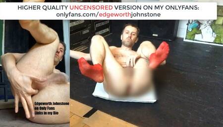 EDGEWORTH JOHNSTONE censored Anal Finger Fuck in Red Fishnet Ankle Socks CAMERA 3