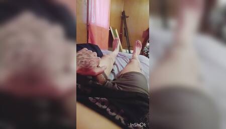 Mixed Twink Stroking an Showing Feet