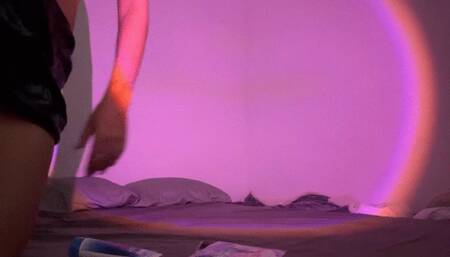 Looner fun with neon balloons, butt plug, and dildo