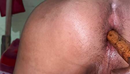 Taking hammer in tight Ass hole and cum