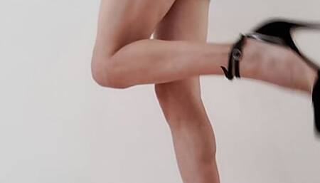 Amy posing in high heels for daddy