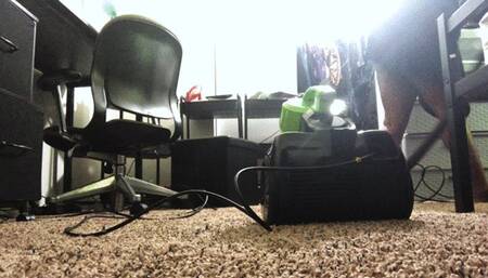 Tinies on the run from Giantess Evil Giant Vacuum 1080