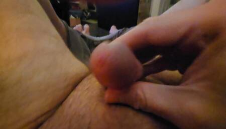 Jerking off with a ton of cum,  massive cumshot from my point of view