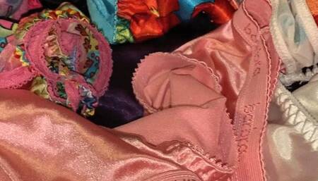 Taking a swim in satin panties