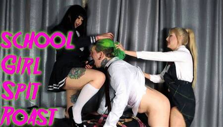 School Girl Pegging Strapon spit roast with Princess Aurora Maz Morbid Mistress Patricia