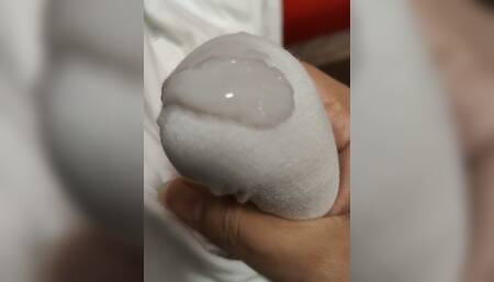 Semen penetrated the clothes of a beautiful colleague