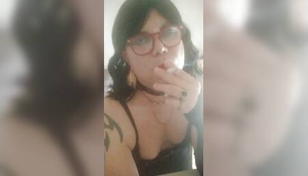 crossdresser smoking