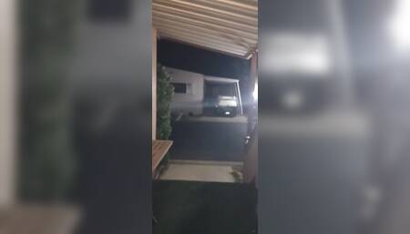 Walking in Heels Cage Exposed Ouside