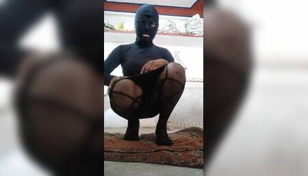 Home Sex girls dress hood Mask with cum shot desi style