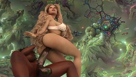 Kisha and Layla Crossing Five Galaxies - 3D Futa Animation