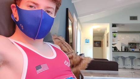 Hot Wrestler Boy Creams All Over His Singlet
