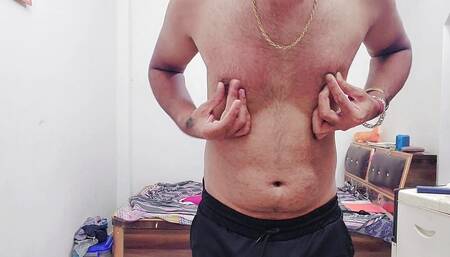 Sexy dirty slave gay men want to fuck and play with own body using instrument part 1