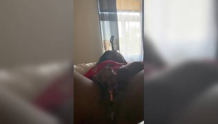 Having fun on my expensive couch.