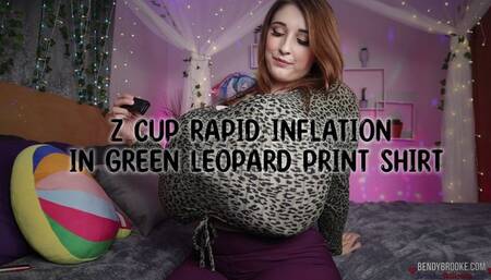 Z Cup Rapid Inflation in Green Leopard Print Shirt