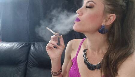 Newport Nose Exhales Close Up Smoking