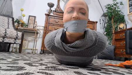 Self gags and a hogtaping between friends, full clip