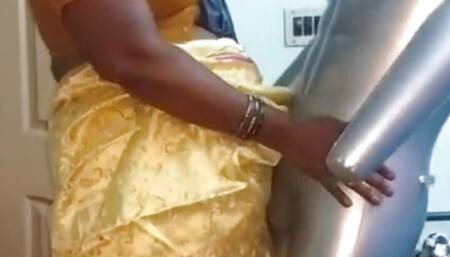 Lucky dolly plays with Indian bbw