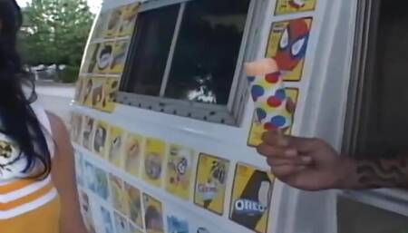 Doggy ponding sex inside ice cream van with melissa matthews