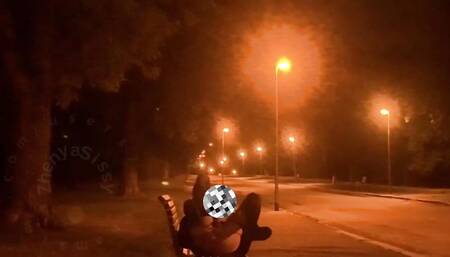 Fucking Myself in a Park with a White Dildo