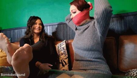 Self gags and a hogtaping between friends, part 1 of 2