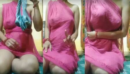 Desi hot girl nude naked showing small boobs showing with dirty talking desi Village reality show roleplay