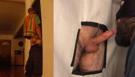 Straight latino construction worker feeds me a load