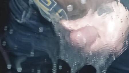 (EDGING) HUGE CUMSHOT ON THE MIRROR AFTER A GOOD HANDJOB