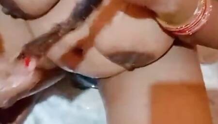 Indian Husband Wife Bathroom Bathing And Fuking Desi Bhabhi Bathroom's Doggy Style Sex And Big Boobs