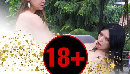 Rough Anal Strapon Sex in the Park