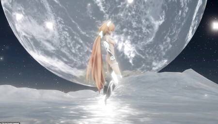 Angela Balzac Hentai Nude Dancing on the Moon Armored Girl 3D - RandomMMD - White Armor Color Edit Smixix