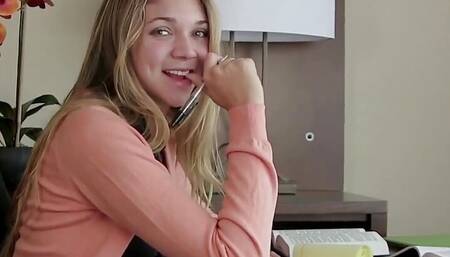 Jessie Andrews Comes Home and Strips at the Computer