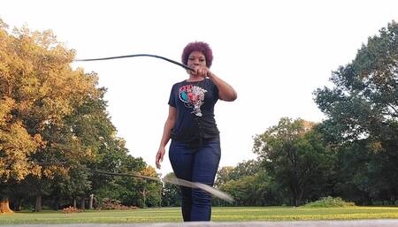 LadyWithTheWhips Whip Training in The Park