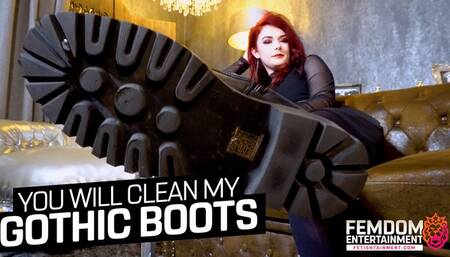 You lick my boots clean! ( Boot Fetish with Madame Moraigh ) - FULL HD MP4