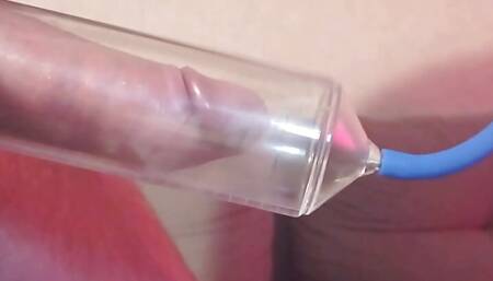 I USE MY COCK PUMP AND JERK OFF MY BIG COCK