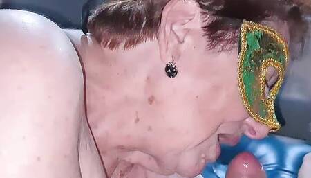 ONLYPERVS - AMATEUR GRANNY: 80 YEARS OLD REDHEAD FOOT FETISH AND BLOWJOB OUTDOOR (POV SHORT)