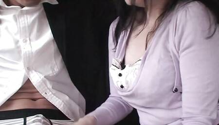Real Japanese housewife pale and frumpy wild afternoon quickie