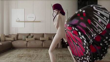 Genshin Impact Shogun Raiden Hentai Insect Dance Red Hair Color Edit Smixix