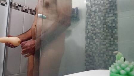 Cum shot in the shower