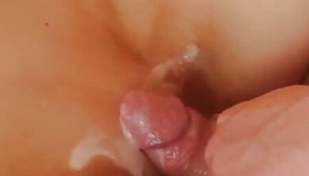 Pussy Rubbing and Fucking with hot sperm pussy lips