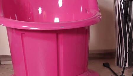 Redhead Babe Miss Venere Pissing Into a Crystal Stem Glass